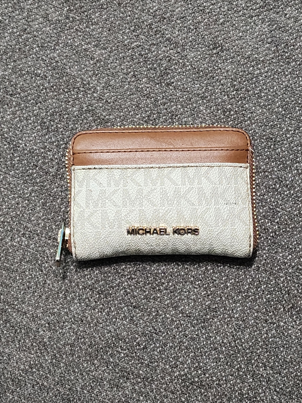 Michael Kors Brown & Beige Card Holder Wallet